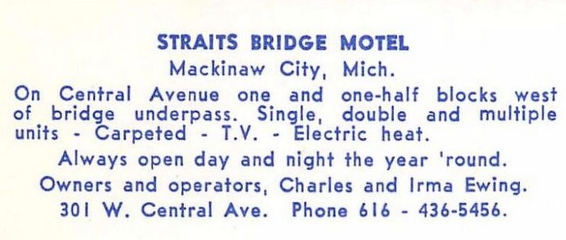 Trails End Inn (Straits Bridge Motel) - Vintage Postcard (newer photo)